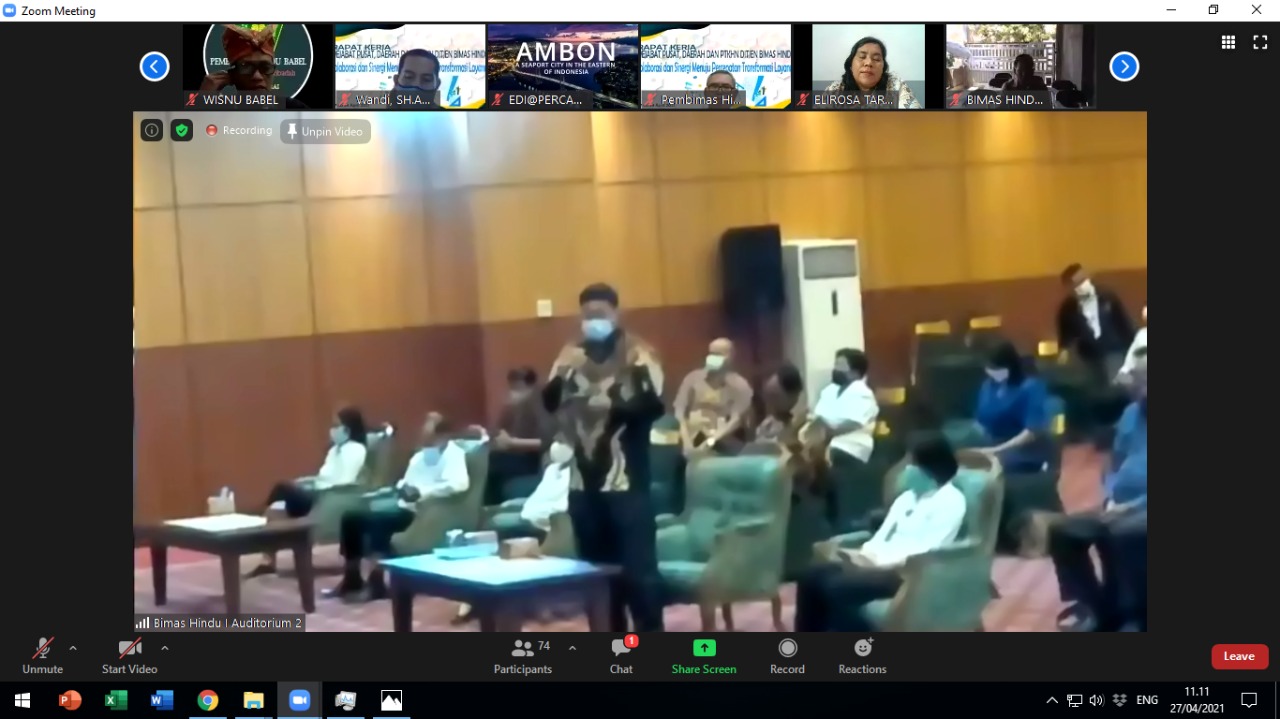 Kepala Biro AUAK hadir secara langsung pada Rapat Kerja Ditjen Bimas Hindu