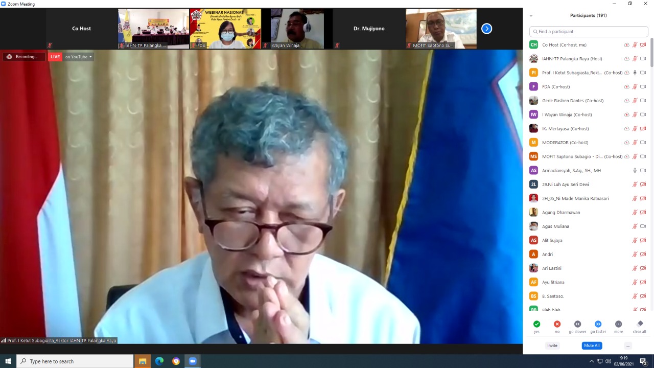 Keynote Speeching dari Rektor IAHN-TP Palangka Raya