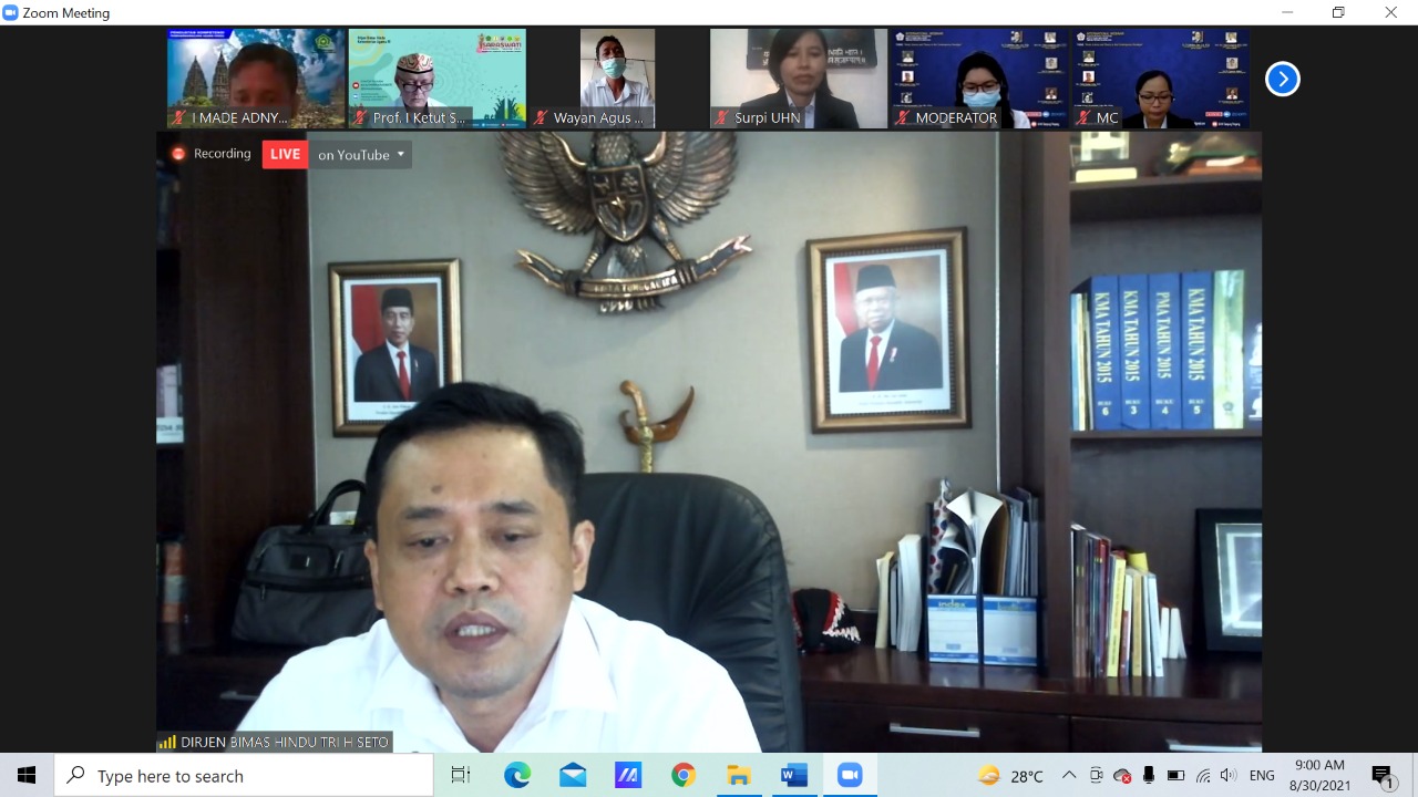 Dirjen Bimas Hindu Kemenag RI sebagai Keynote Speaker