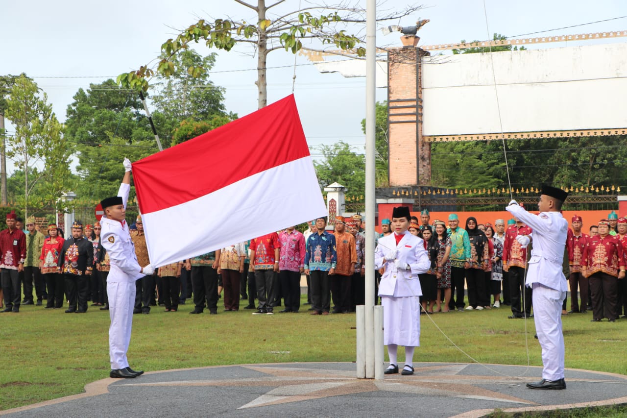 Pengibaran Bendera oleh Resimen Mahasiswa (Menwa) Maharaya Satuan 604